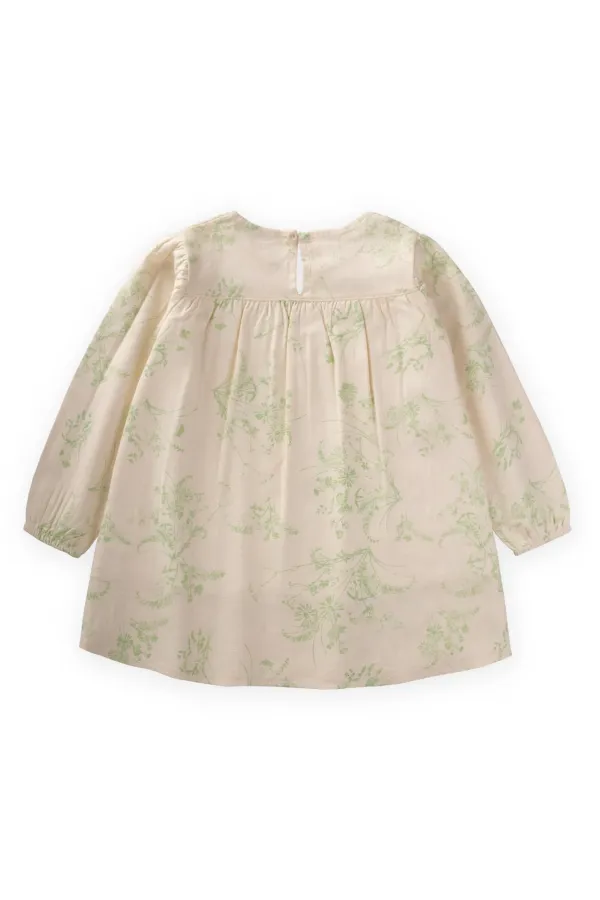 Robe à motifs pour enfant de 2 à 6 ans, motif floral vert