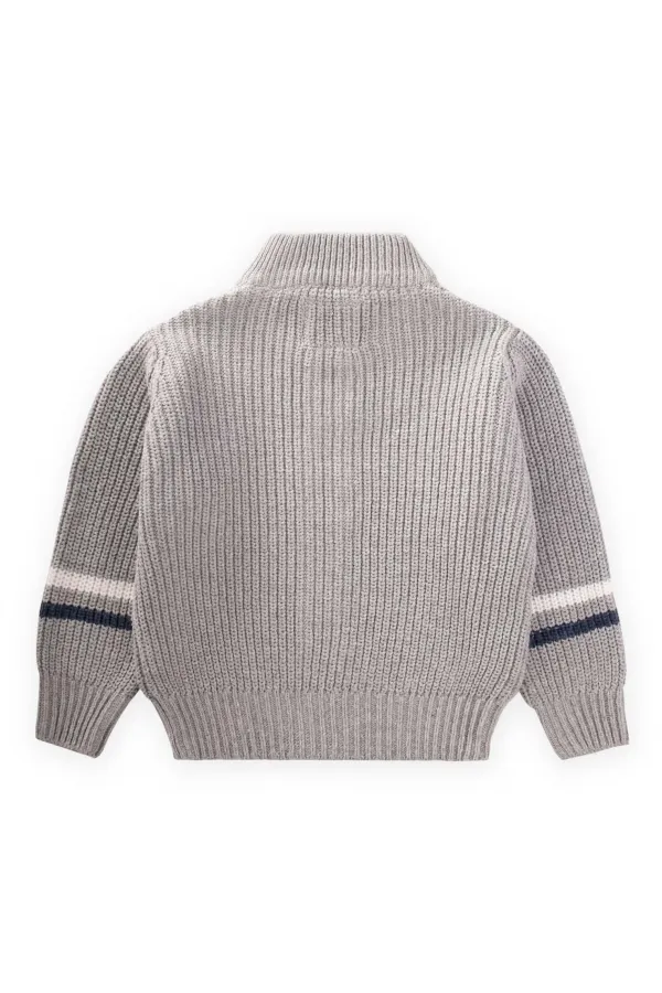 Gilet en maille à fermeture éclair pour enfants de 2 à 9 ans, gris