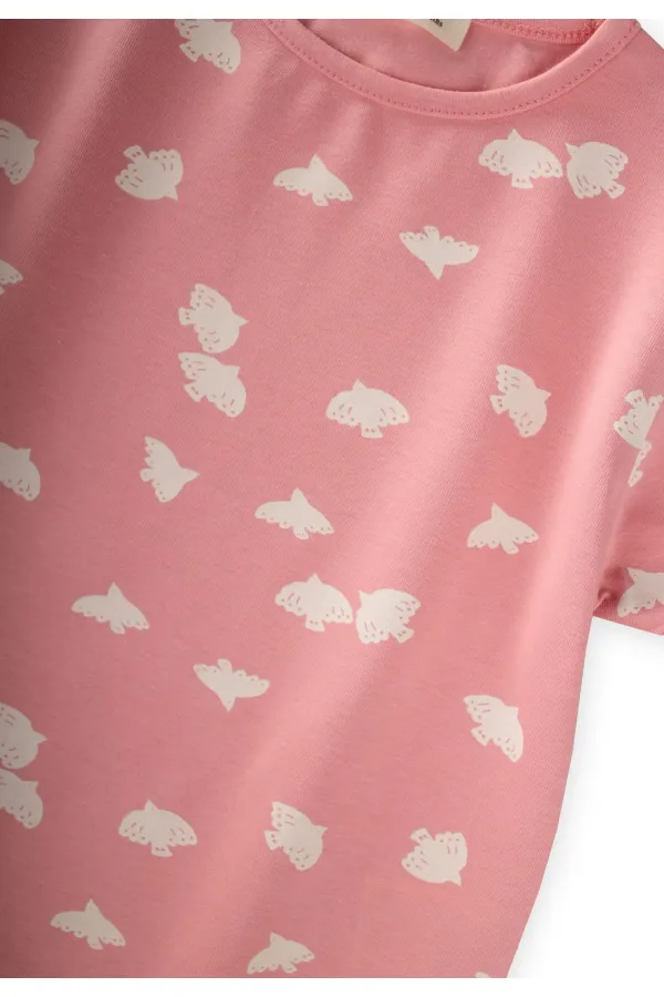 Taytlı T-Shirt Takım 1-7 Yaş Pembe