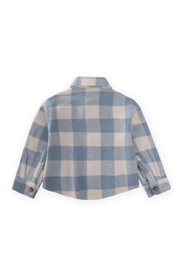 Chemise de bûcheron à carreaux bleus pour enfants de 1 à 9 ans
