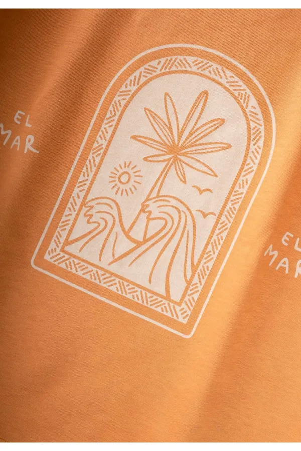 Soyut Palmiye Baskılı Kapri Takım 2-8 Yaş Camel