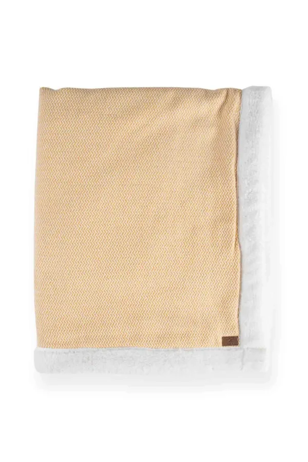 Plush Straw Pattern Baby Blanket 85X100 cm Mustard Yellow