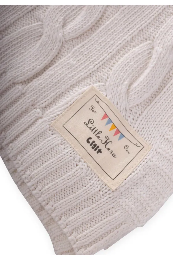 Hair Knitted Knitted Blanket 80X100 Cm (+/- 5 Cm) Natural