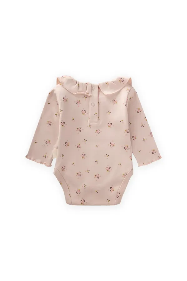 Baby Collar Bodysuit 0-2 Years Old Powder Pink