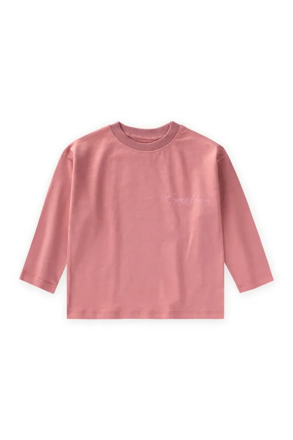 Slogan Long-Sleeve T-Shirt, Ages 2-10, Pink