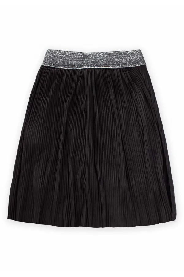 Piliseli Sim Lastik Detaylı Etek 2-7 Yaş Siyah