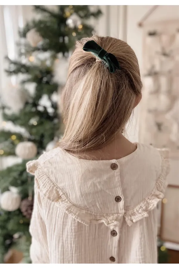 Robe en mousseline brodée pour enfants de 2 à 8 ans, couleur crème