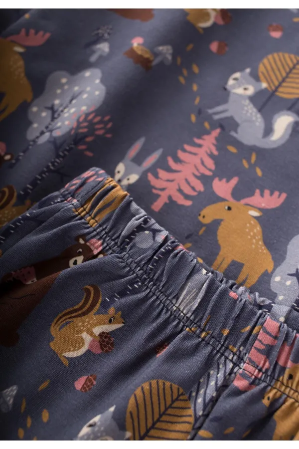 Printed Patterned Pajama Set, Ages 2-7, Dark Gray