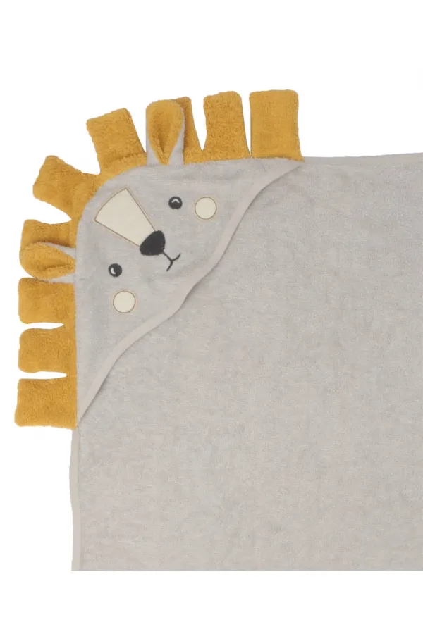 Aslan Figürlü Bebek Havlu 75x75 cm Gri