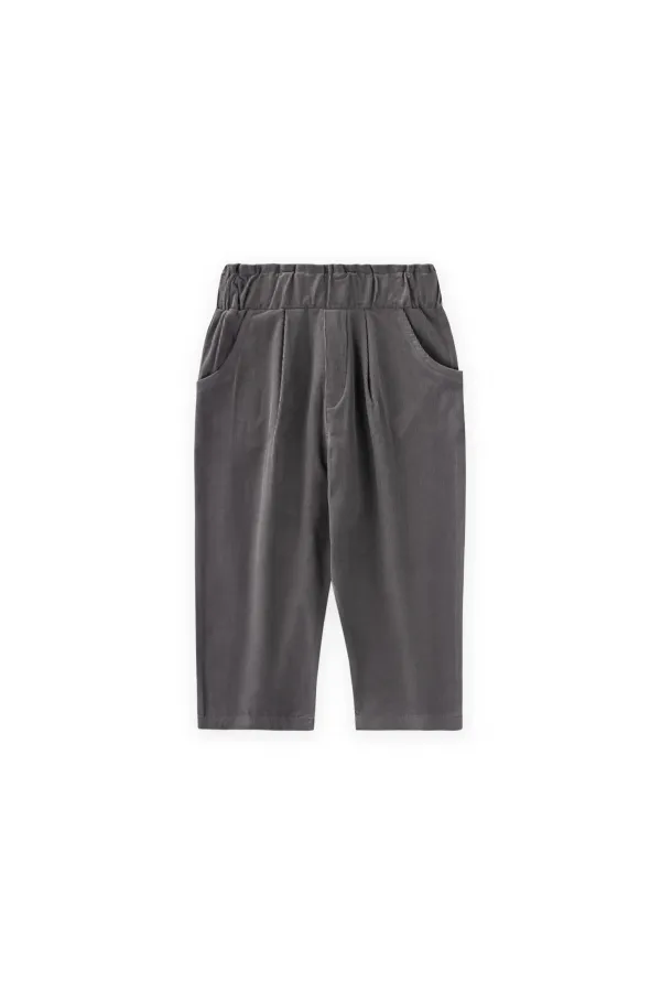 Kadife Boyfriend Pantolon 1-8 Yaş Gri