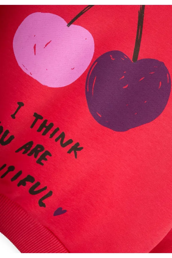 Ensemble sweat-shirt imprimé cerises et grenade pour enfants de 2 à 10 ans