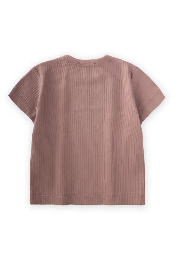 Basic Ribbed T-Shirt 1-5 Years Copper