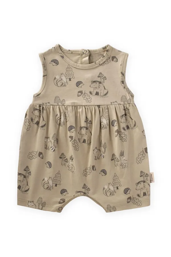 Desenli Kısa Tulum 0-3 Yaş Mint Yeşili