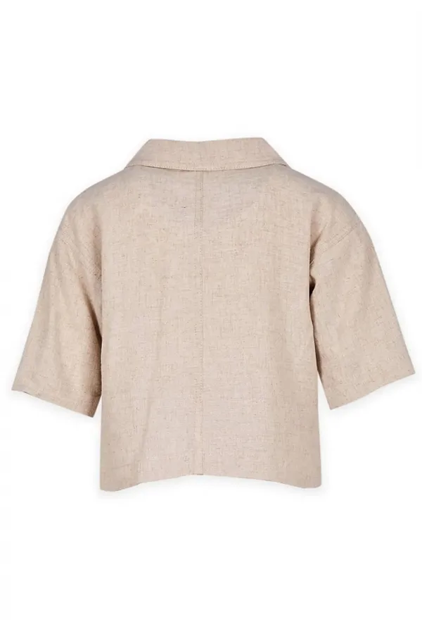 Sarh Keten Düğmeli Ceket 2-7 Yaş Naturel