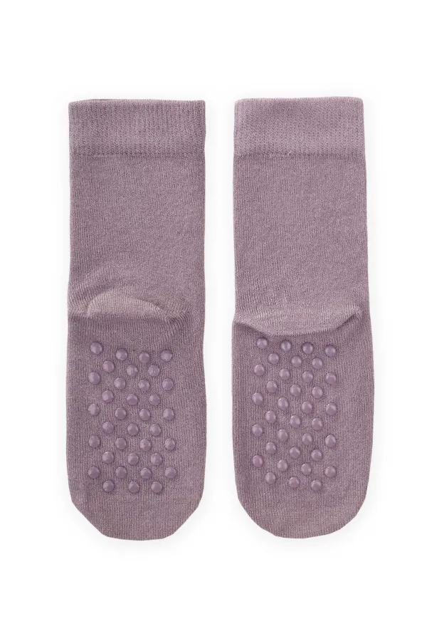 Tabanı ABS li Bambu Çocuk Çorabı Gri