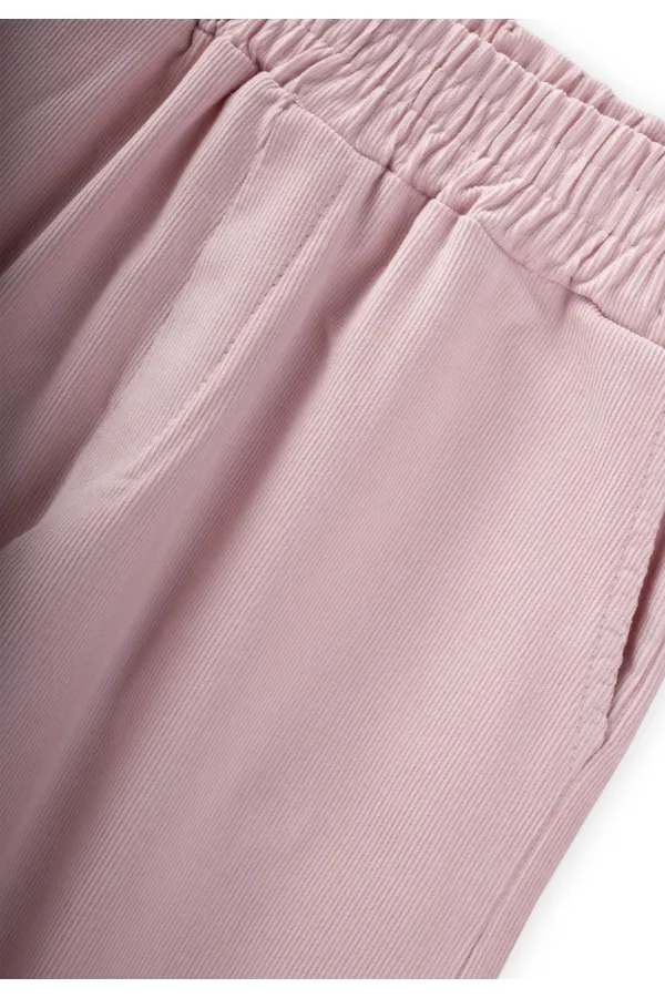 Kadife Pantolon 4-12 Yaş Pudra Pembe