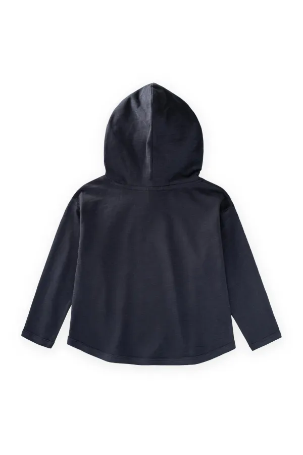 Kapşonlu Uzun Kollu T-Shırt 2-10 Yaş Lacivert