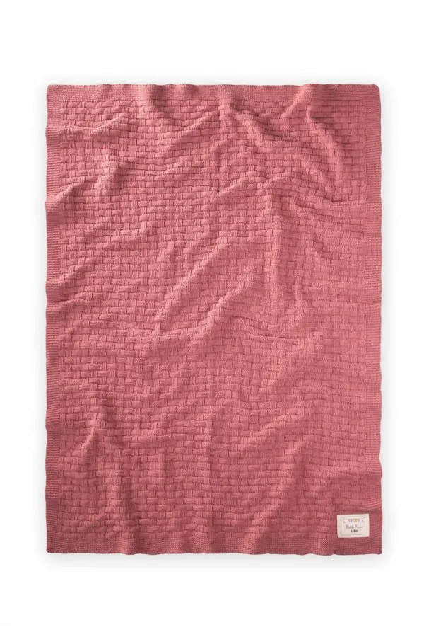 Roman Pattern Knitted Blanket 80X100Cm Dusty Rose