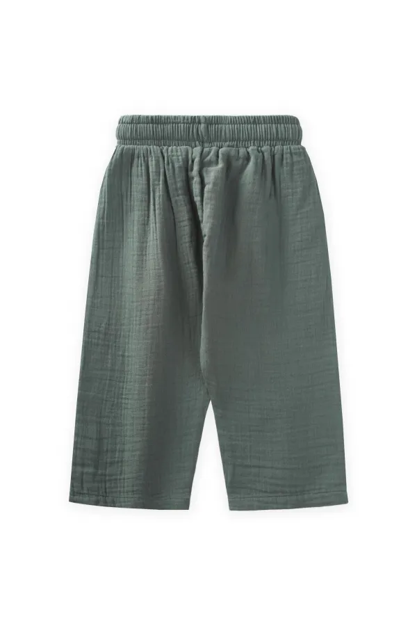 Pantalon en mousseline kaki vert, 1-10 ans Pantalon en mousseline kaki vert, 1-10 ans