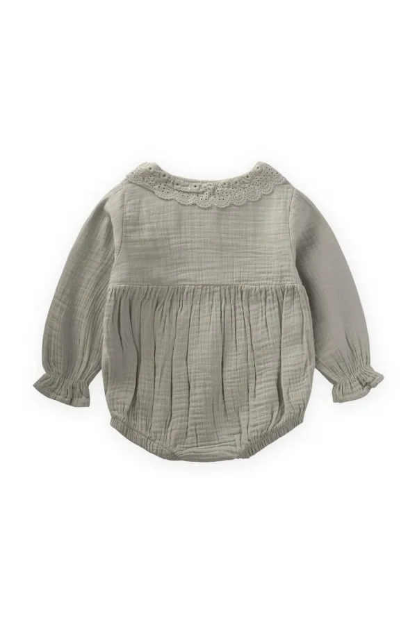 Fisto Yakalı Mevsimlik Müslin Zıbın 0-2 Yaş Su Yeşili