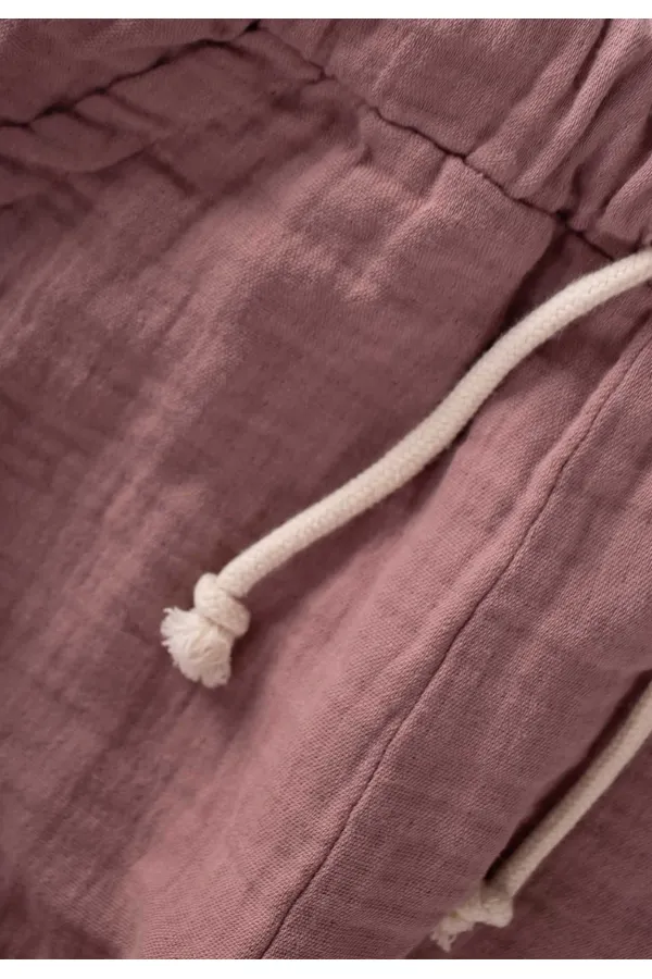 Pantalons en mousseline pour enfants de 1 à 10 ans, couleur cuivre