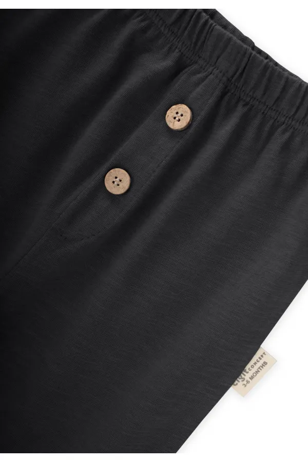 Faux Eggplant Pattern Baby Tracksuit 0-3 Years Black