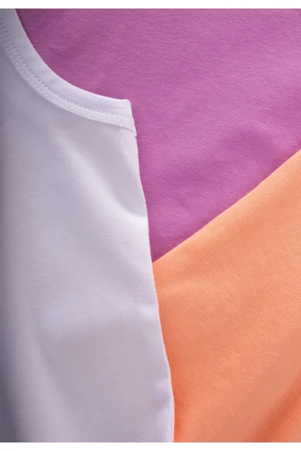 Triple Wide Strap Undershirt 2-9 Years Lilac White Salmon