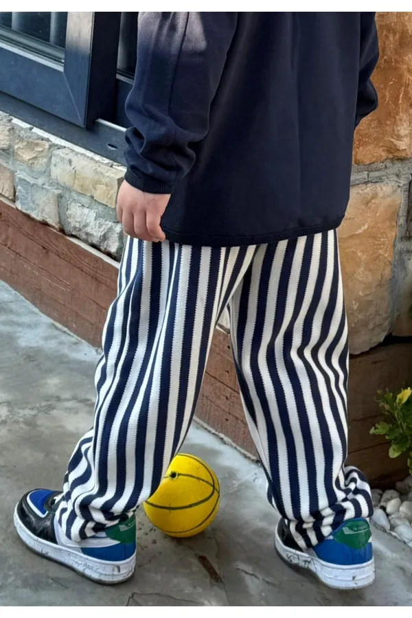 Çizgili Eşofman 3-12 Yaş Lacivert