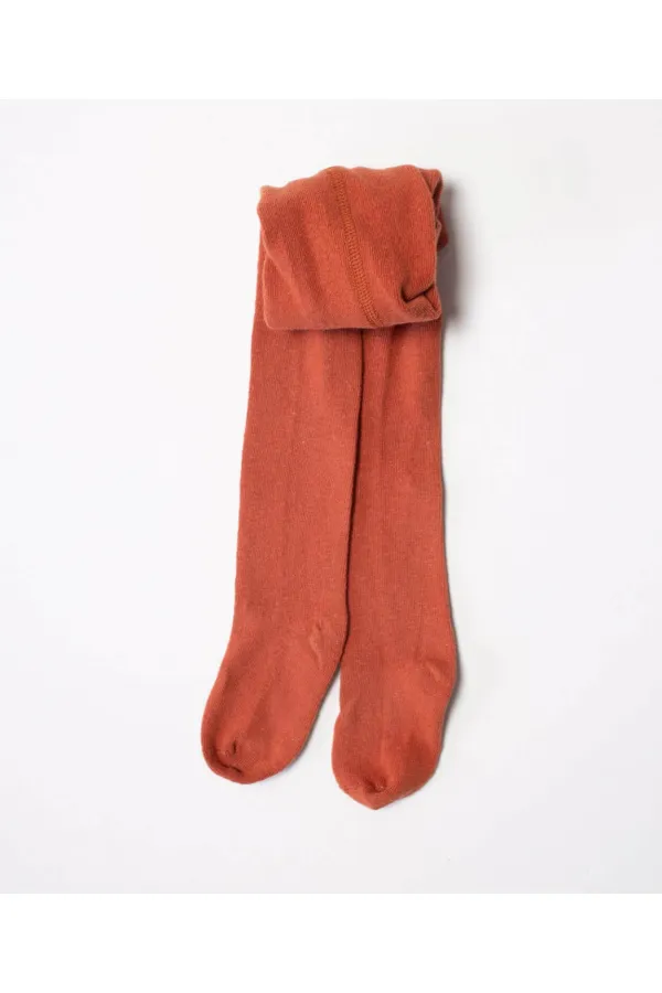Çocuk Düz Külotlu Çorap 1-9 Yaş kiremit