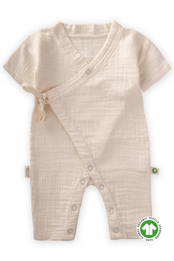 Organic Kruvaze Müslin Tulum 0-9 Ay Naturel