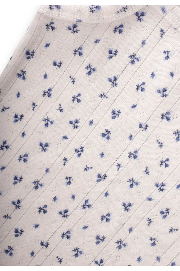 Two-Piece Strappy Girls' Tank Top, Ages 2-11, Off-White and Navy Floral