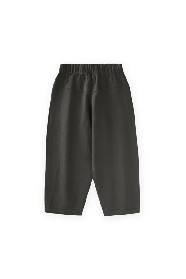 Keten Boyfriend Pantolon 2-10 Yaş Siyah