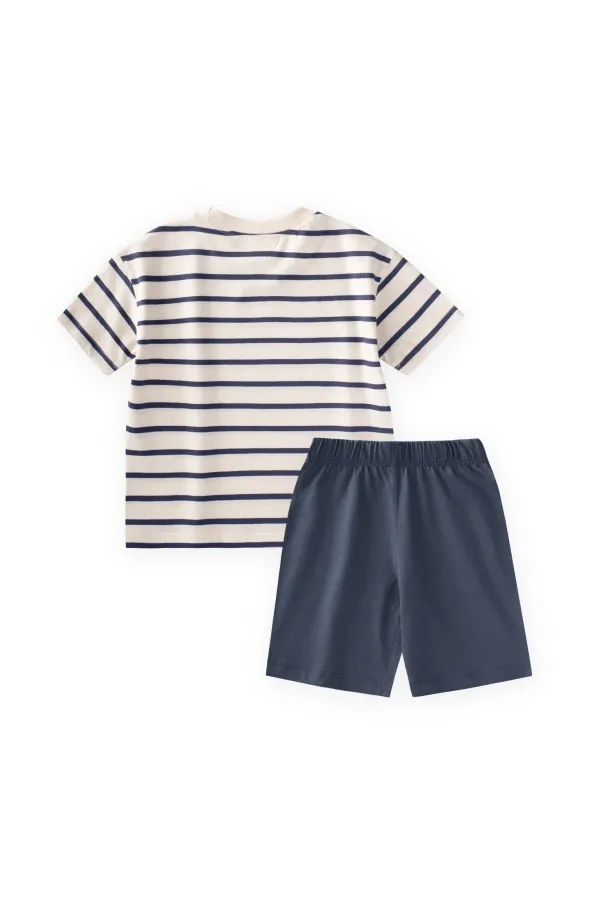 Striped Basic Capri Set, Ages 1-5, Navy Striped Striped Basic Capri Set, Ages 1-5, Navy Striped