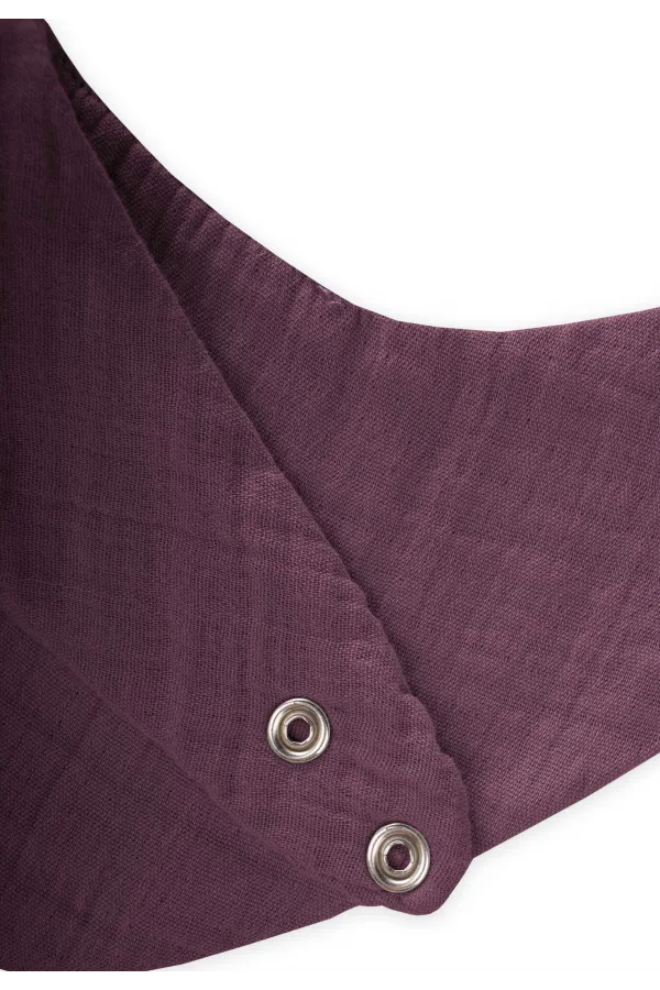 Üçgen Arkadan bağlamalı Müslin Mama Önlüğü Mürdüm