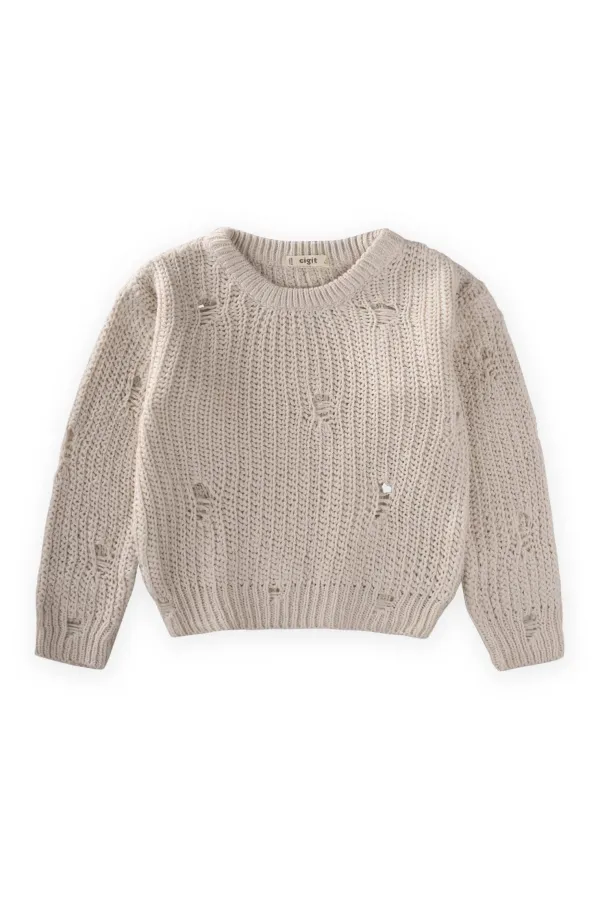 Pull Selanik en maille, 2-8 ans, naturel