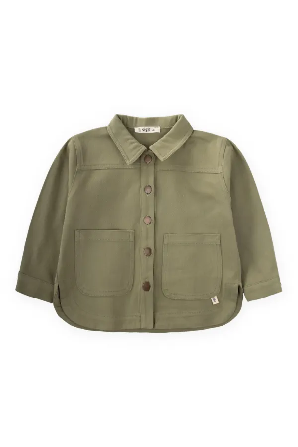 Veste en gabardine 2-7 ans, couleur olive