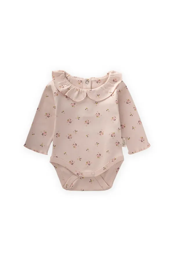 Baby Collar Bodysuit 0-2 Years Old Powder Pink