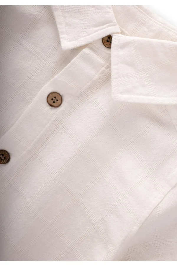 Chemise à carreaux écru, 2-10 ans