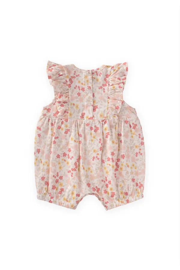 Fırfırlı Şort Tulum 0-3 Yaş Çıtır Çiçek Desen