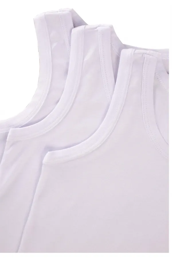 Üçlü Geniş Askılı Atlet 2-9 Yaş Beyaz