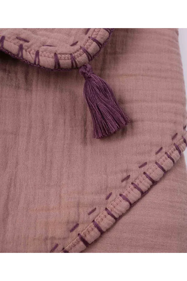 Double Layer Handmade Muslin Triangle Towel (Washed) 75x75 cm Copper