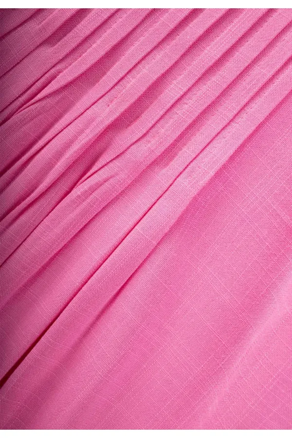 Robe en lin côtelé rose pour enfants de 2 à 7 ans