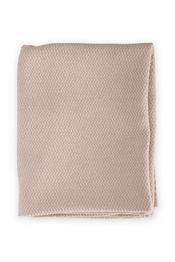 Woven Pattern Baby Cotton Blanket (Washed) 93X100 cm +/- 3 cm Beige