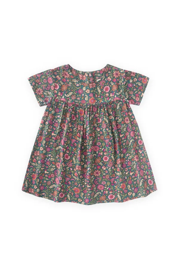 Robe fluide à motifs, 1 à 8 ans, verte