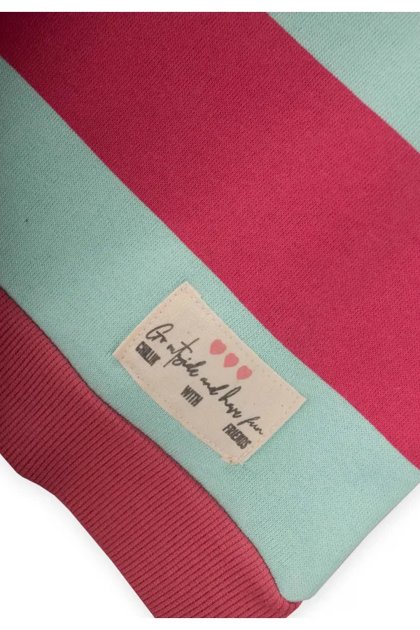 Sweatshirt 4-12 Years Mint Coral Striped