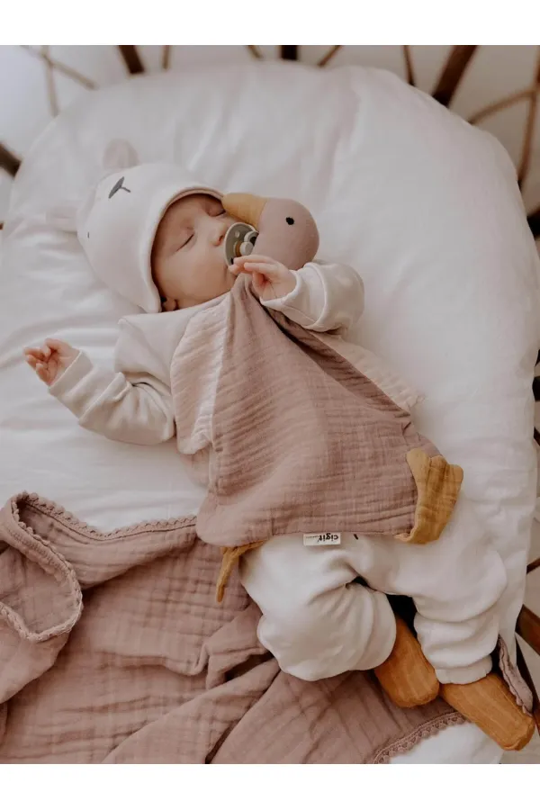 Duck Muslin Sleeping Companion (Washed) 35x35 cm Powder-Copper