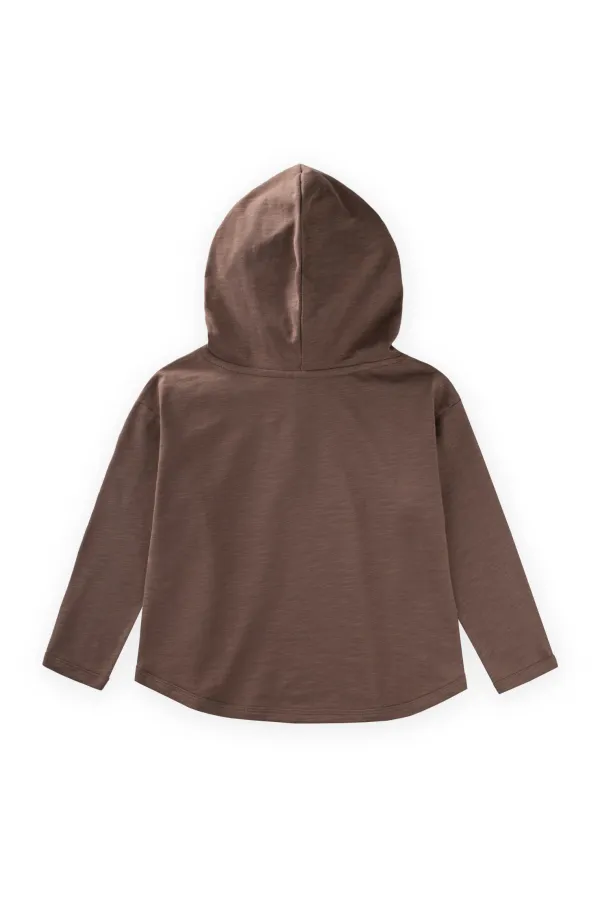 Kapşonlu Uzun Kollu T-Shırt 2-10 Yaş Vizon