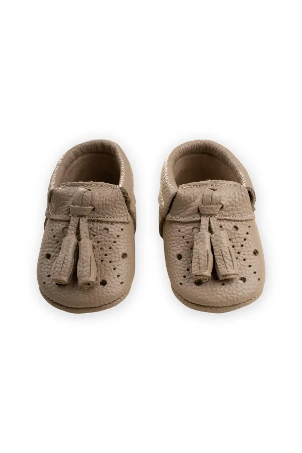 Deri Bebek Ayakkabı 17-21 Numara Vizon