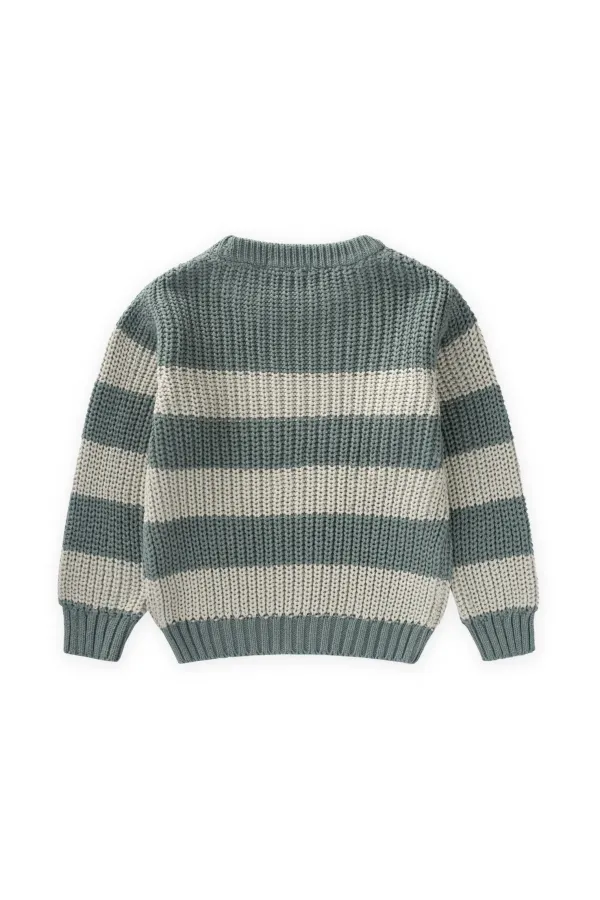 Pull rayé Thessaloniki, 2-8 ans, vert kaki