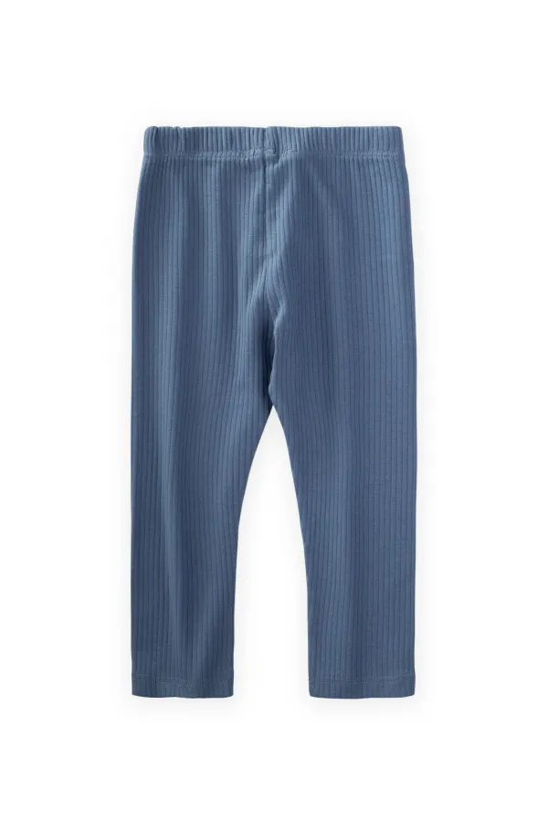 Collants côtelés 0-5 ans bleu indigo